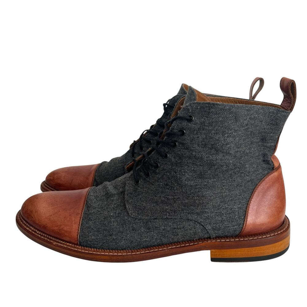 Taft The Jack In Gray Brown Leather Lace Up Boots Men Size 45 EU - Picture 3 of 11